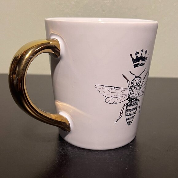 Modern Expressions QUEEN BEE Ceramic Mug ~ Metallic Gold Accents ~ Honey Bee - Picture 5 of 11